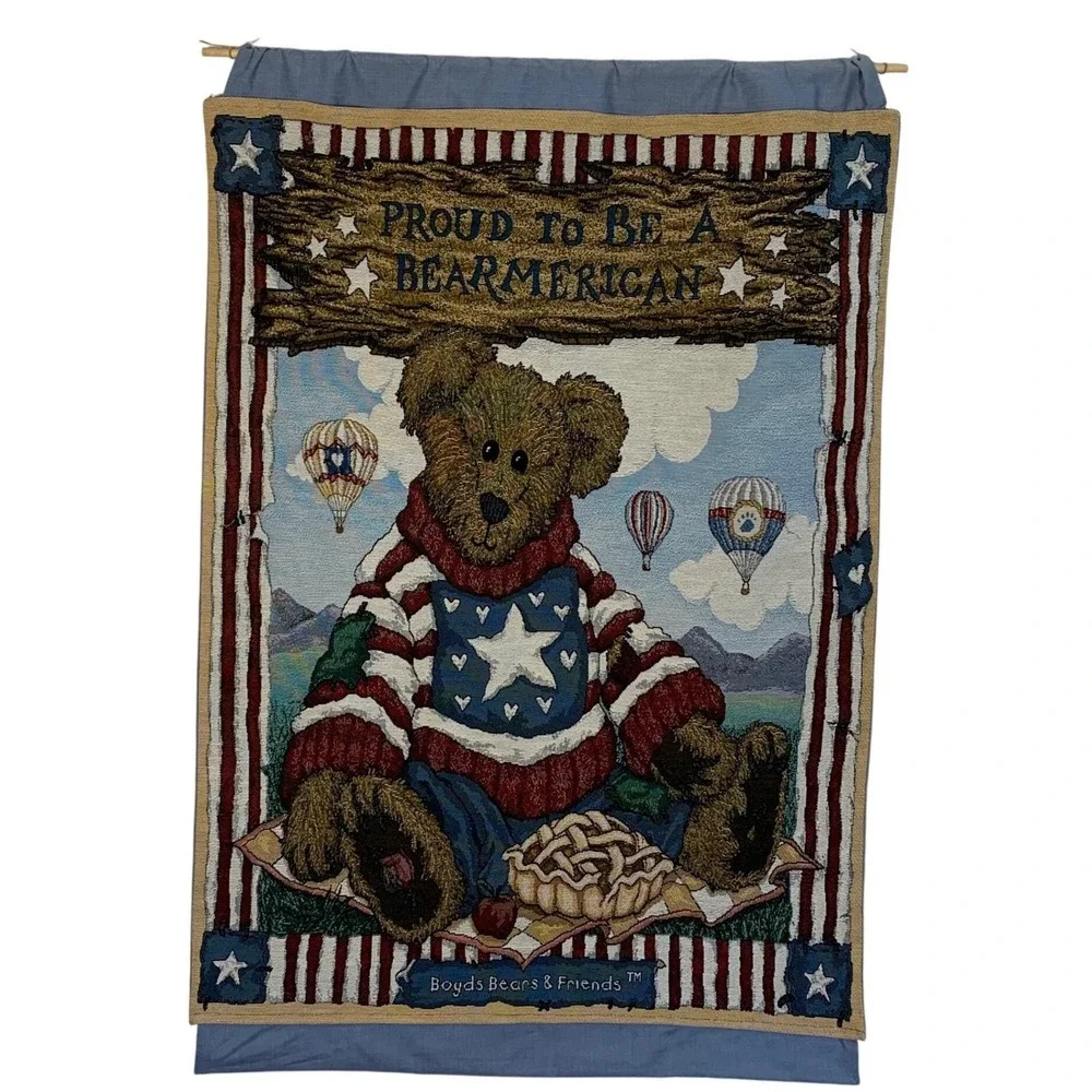 Boyds Bears & Friends USA America‎ Proud Be a Bear Merican Tapestry Wall Hanging